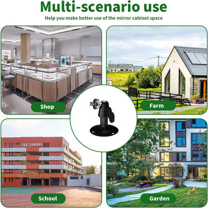 Metal Camera Bracket - 2 pieces - 360° adjustable - Wall mounting - For security cameras - Indoor and outdoor use - With installation accessories - Black - Image 5
