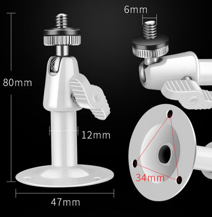 Metal Camera Bracket - 2 pieces - 360° adjustable - Wall mounting - For security cameras - Indoor and outdoor use - With installation accessories - Black - Image 6