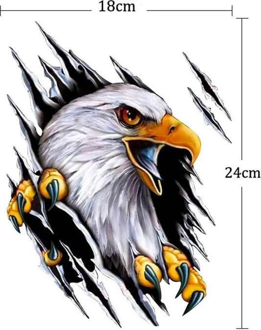 Car sticker - Eagle sticker - 2 pieces - 18*24 cm - Sports car stickers - UV and waterproof - adhesive stickers - Sports car stickers - Laptop stickers - animal sticker - for body hood home decoration creative car sticker - One left and one right - Image 2