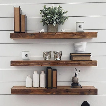 pieces - shelf brackets - 4 inch - shelf bracket - floating shelf support - brackets - floating shelf brackets - wall bracket - T-shape - invisible - for wall mounting hidden wooden shelf - black - iron - Image 3