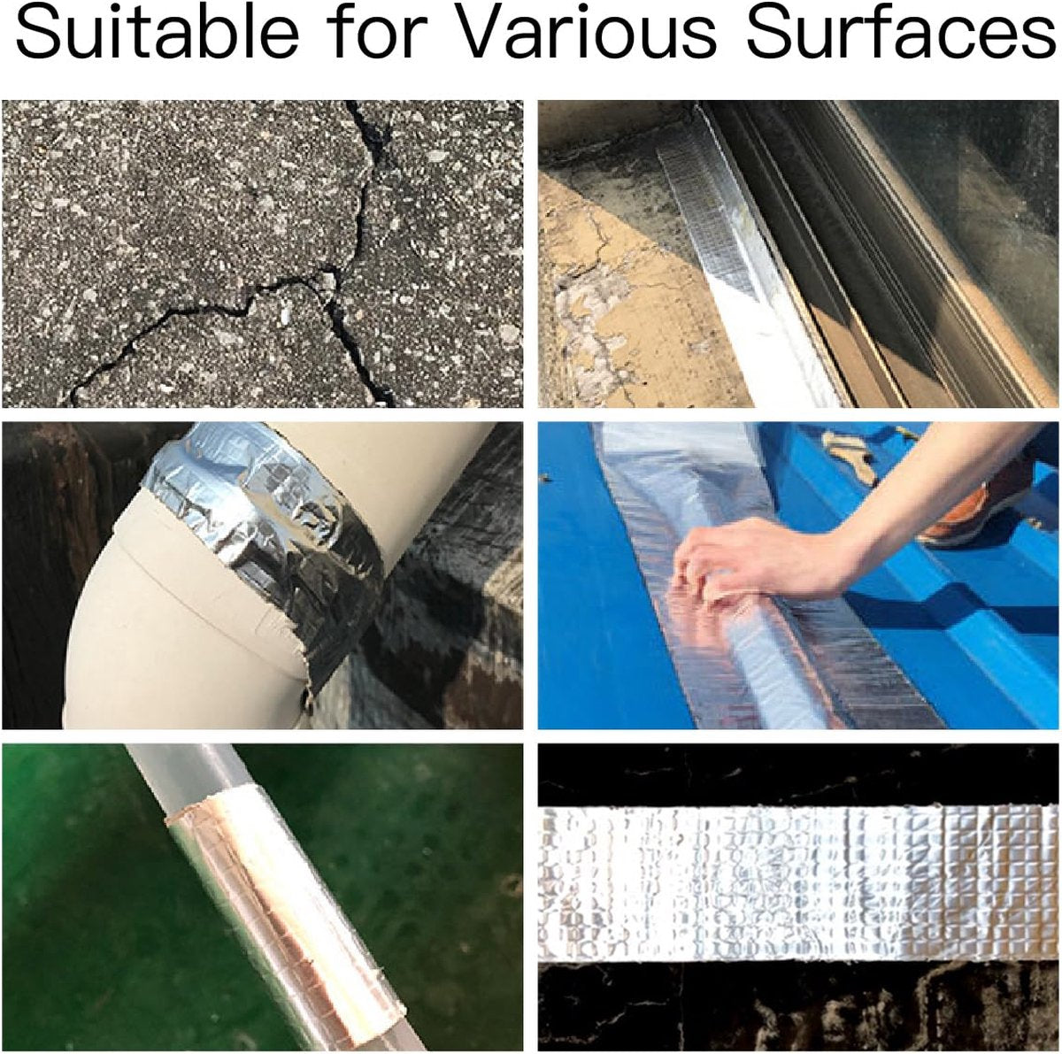 Waterproof sealing tape - Aluminum foil tape - Butyl tape - Tape - Aluminum tape - Extra strong tape - 5M - silver - Image 4