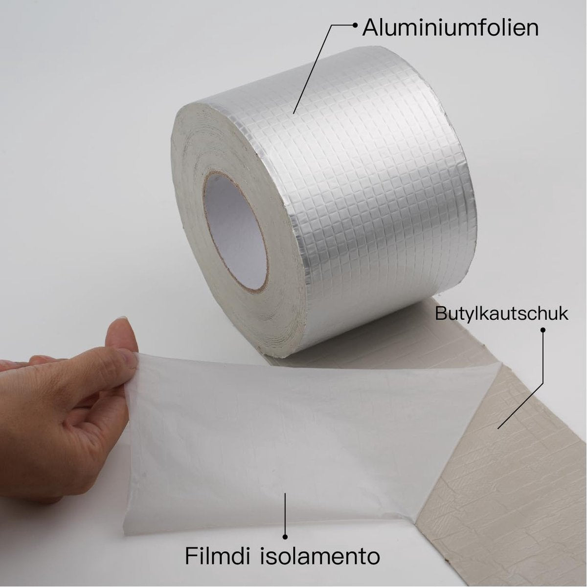 Waterproof sealing tape - Aluminum foil tape - Butyl tape - Tape - Aluminum tape - Extra strong tape - 5M - silver - Image 5