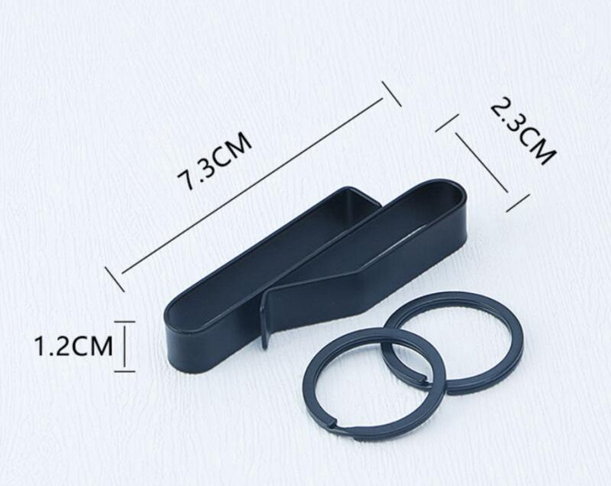 Keychain - 2 Pieces - Belt Keychain - Tactical Keychain - Duty Belt Keychain - Key Clip - Key Ring - Belt Clip - With Keyrings - Stealth Belt Loop Keychain Holder - 7.3*1.2*2.3 cm - Black - Image 2