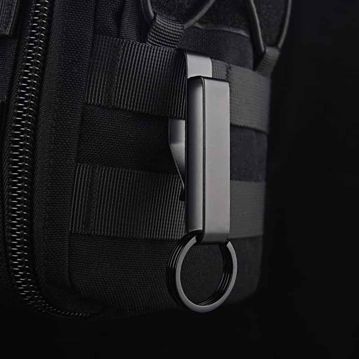 Keychain - 2 Pieces - Belt Keychain - Tactical Keychain - Duty Belt Keychain - Key Clip - Key Ring - Belt Clip - With Keyrings - Stealth Belt Loop Keychain Holder - 7.3*1.2*2.3 cm - Black - Image 5