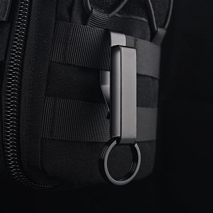 Keychain - 2 Pieces - Belt Keychain - Tactical Keychain - Duty Belt Keychain - Key Clip - Key Ring - Belt Clip - With Keyrings - Stealth Belt Loop Keychain Holder - 7.3*1.2*2.3 cm - Black - Image 5