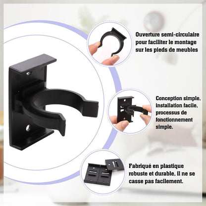 10 pieces - Skirting Clips - Kitchen Plinth Hooks - Kitchen Plinth Clips - for Kitchen Frames Fastening - black - plastic - for cabinet legs with a diameter of 2.6-2.8 cm - for sofa, table, bed, cabinet - Image 3