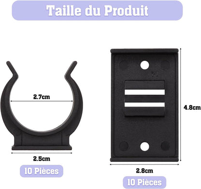 10 pieces - Skirting Clips - Kitchen Plinth Hooks - Kitchen Plinth Clips - for Kitchen Frames Fastening - black - plastic - for cabinet legs with a diameter of 2.6-2.8 cm - for sofa, table, bed, cabinet - Image 6