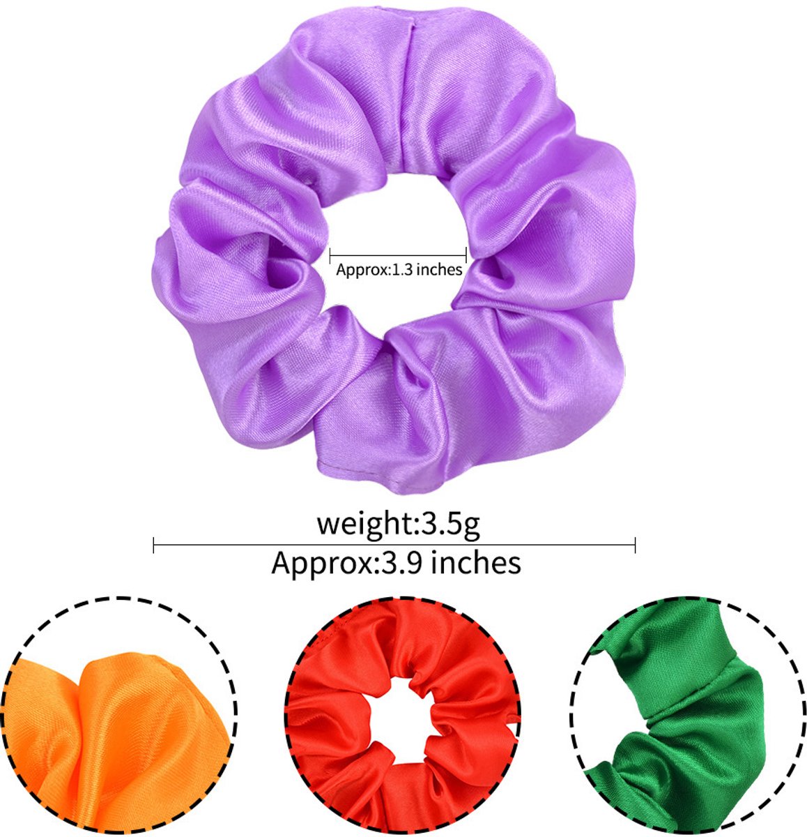 40 pieces silk hair scrunchies - satin hair elastics - hair scrunchies, hair ropes, scrunchies for women and girls, hair accessories - Scrunchies Velvet - Mega Pack Hair Accessory Hair Elastic Hair Bun - Image 3