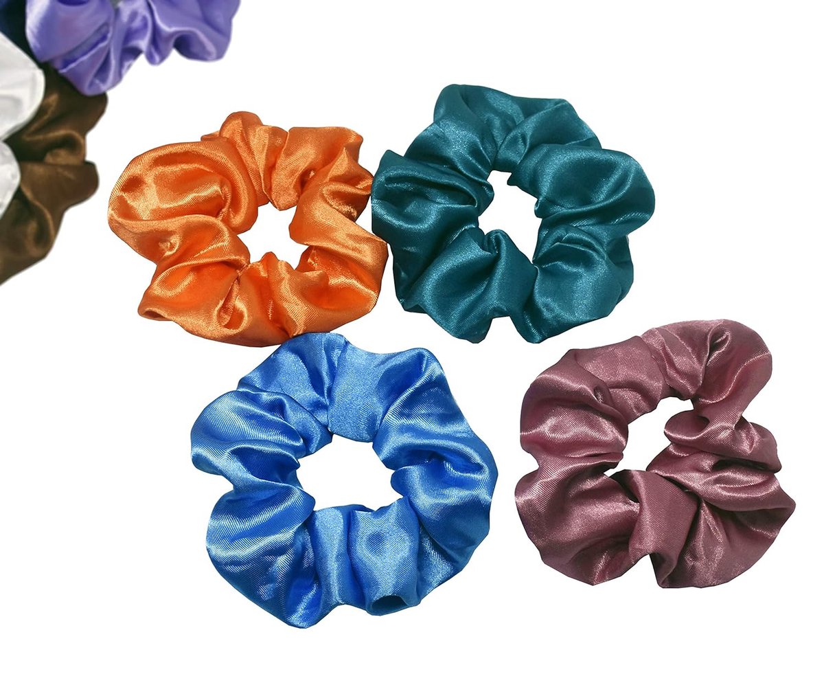 40 pieces silk hair scrunchies - satin hair elastics - hair scrunchies, hair ropes, scrunchies for women and girls, hair accessories - Scrunchies Velvet - Mega Pack Hair Accessory Hair Elastic Hair Bun - Image 6