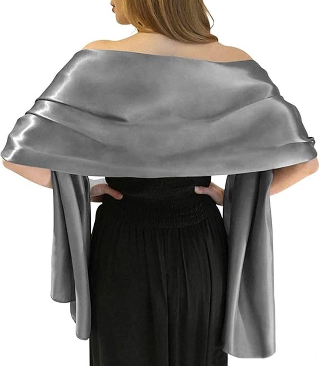 Shawl - Women's Scarf - Thin Wrap Scarf - Stole - Shawl - Silver Gray - 240*65cm - Shawls for Evening Dresses - for Bride Wedding Shawl - Image 2