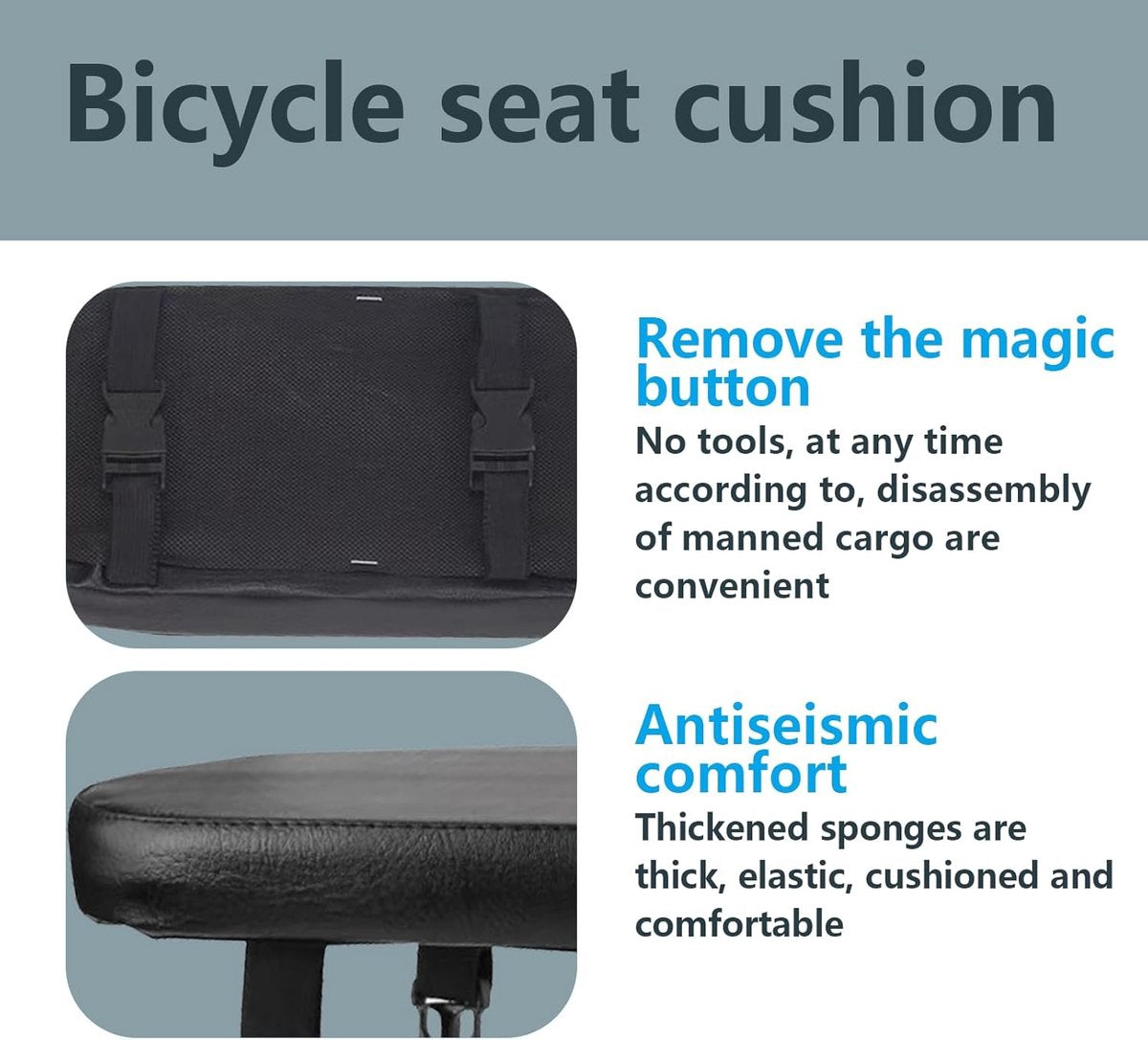Bicycle Seat Rear Seat - Bicycle Seat Rear - Luggage Carrier Cushion - Rear Bicycle Seat - Bicycle Cushion Luggage Carrier - Universal - Black - Electric Bicycle/Bicycles/Electric Scooter - Soft - Image 5