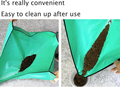Repotting mat - 66cm x 66cm - waterproof - plant mat - garden mat - Green - Repotting plants on a plant mat - plastic - Waterproof repotting mat - Garden tools - Image 2