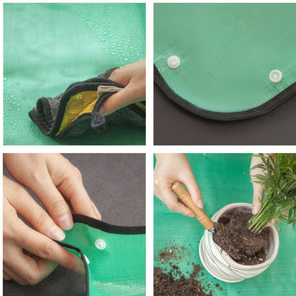 Repotting mat - 66cm x 66cm - waterproof - plant mat - garden mat - Green - Repotting plants on a plant mat - plastic - Waterproof repotting mat - Garden tools - Image 3