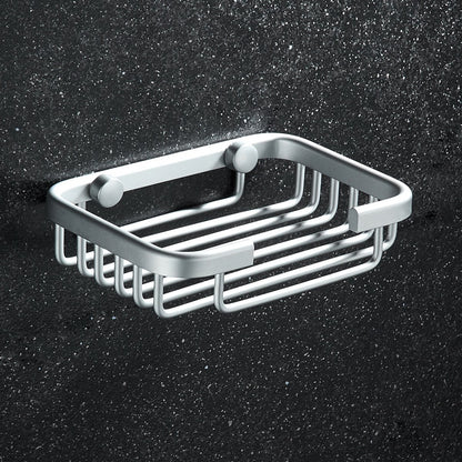 Soap Holder - Soap Dishes for Bathroom-Space Aluminum-Soap Basket Storage Racks-Soap Dish Holder Wall Mounted-Soap Holder-Soap Dish-Silver-Screw Drill Installation With Screws-For Storage Soap Sponge Brush - 8.5*13.5*3.5cm - Image 2