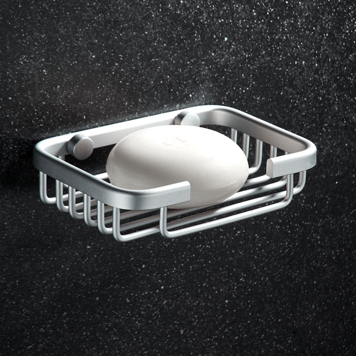 Soap Holder - Soap Dishes for Bathroom-Space Aluminum-Soap Basket Storage Racks-Soap Dish Holder Wall Mounted-Soap Holder-Soap Dish-Silver-Screw Drill Installation With Screws-For Storage Soap Sponge Brush - 8.5*13.5*3.5cm - Image 3
