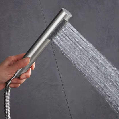 Shower head with 1.5m hose - Hand shower - Universal - Water saving - High pressure - Anti-kink hose - Brushed silver - Stainless steel and ABS - 19*3 cm - 1/2" thread - Image 2