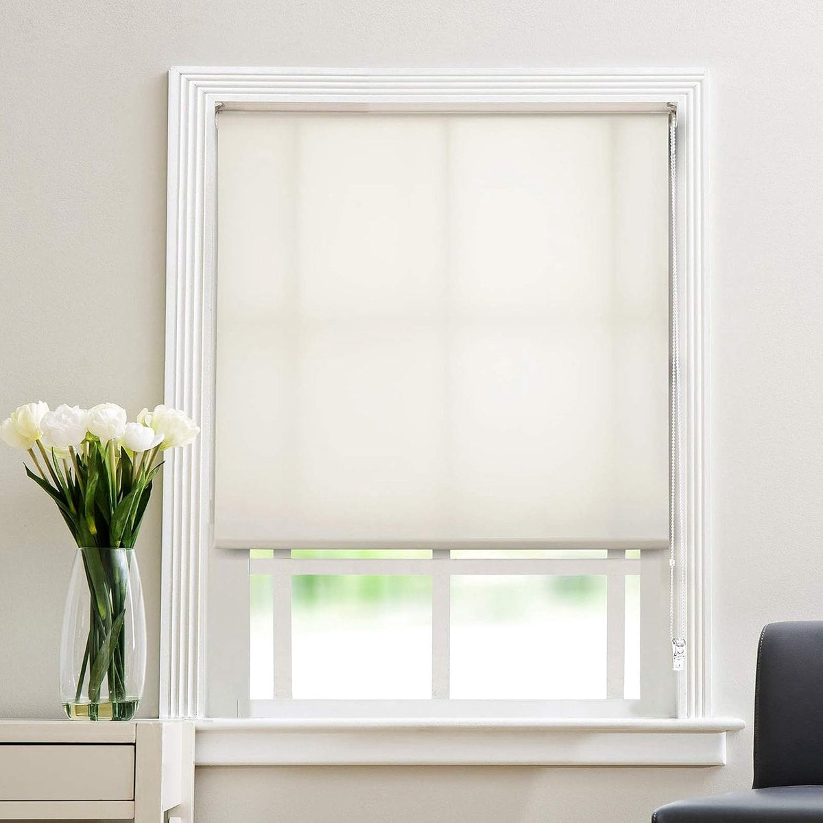 2 set - Roller blind system - roller blind fitting - bead chain - Curtain parts - window decoration accessories - roller blind chain - replacement repair kit for roller blinds - for Ø25 MM roller blind tube - with P-clips and screws - White - Image 4