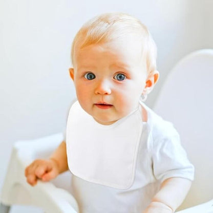 Bibs - Pack of 12 - Large Bibs - Cotton - TPU - With Straps - Waterproof - Baby Bibs for Drool - Drool Cloths for Babies and Children - Suitable for Feeding, Wiping Away Drool and Protecting Clothing - 22 X 18 cm - White - Image 4