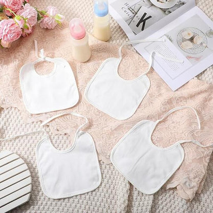 Bibs - Pack of 12 - Large Bibs - Cotton - TPU - With Straps - Waterproof - Baby Bibs for Drool - Drool Cloths for Babies and Children - Suitable for Feeding, Wiping Away Drool and Protecting Clothing - 22 X 18 cm - White - Image 5
