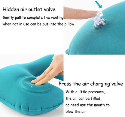 Travel Pillow - Inflatable Travel Pillow - Foldable - Neck Support for Neck Pain - Soft Neck Support for Sleeping - Align and Stabilize - One Size - Neck Support - Neck Band - Suitable for Airplanes, Cars, etc. - Image 3