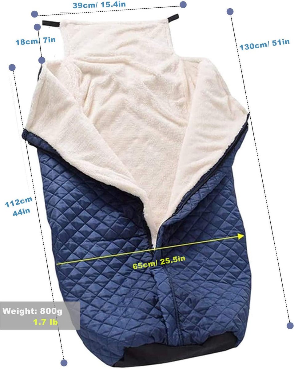 Wheelchair Blanket – Footmuff – Wind and Waterproof – Unisex – Cashmere Lined – Wheelchair Footmuff Adults – Warm & Comfortable – One Size – Stay Warm in Winter – 130*65cm – Waterproof – Waist Size - Image 5