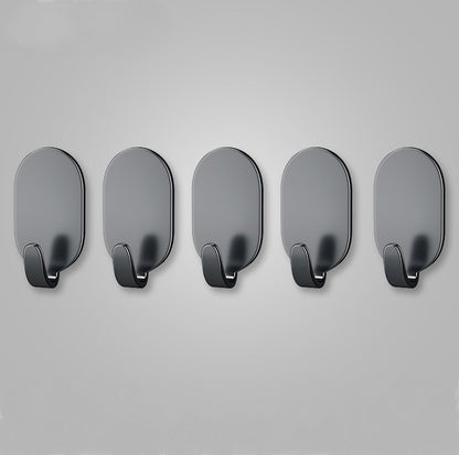Set of 10 - Self-adhesive hooks - Adhesive hook - Adhesive hooks - Towel hook - robust - for bathroom-kitchen-living room - 50*32*20mm - carbon steel - black - Image 3