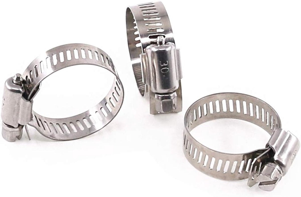 20 pieces - Hose clamp set - hose clamps - 10-16 mm - Clamp set for the garden hose, drain hose or shower hose - silver - stainless steel - Image 2