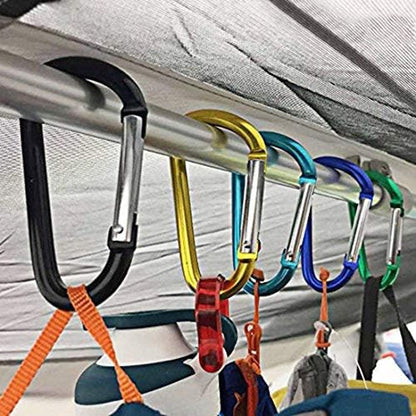 Light Pack Carabiners - 10 pieces - 4.5x56mm - Assorted Colors Random - Press - Carabiner - Carabiner - Carabiner - Musketon Hook - Image 3