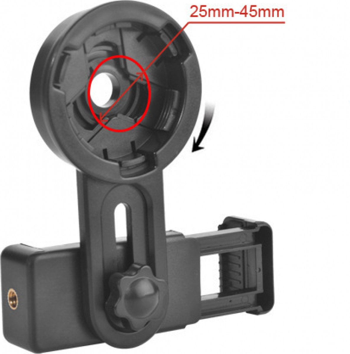 Smartphone Holder - Mobile Phone Adapter Mount - Smartphone Photography Accessory - Phone Camera Lens Set - Clip-On Design - for spotter's/binoculars/telescope with Ø 2.5 - 4.5cm - Image 6
