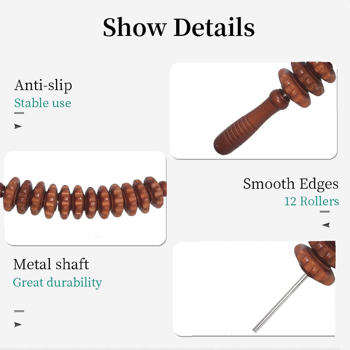 Massage - Massage Device - Massage Stick - Brown - Anti Cellulite Massage Roller Tool - Full Body Massager - Relieve Fatigue - Image 2