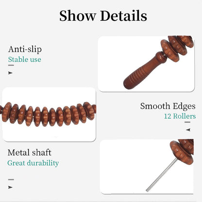 Massage - Massage Device - Massage Stick - Brown - Anti Cellulite Massage Roller Tool - Full Body Massager - Relieve Fatigue - Image 2