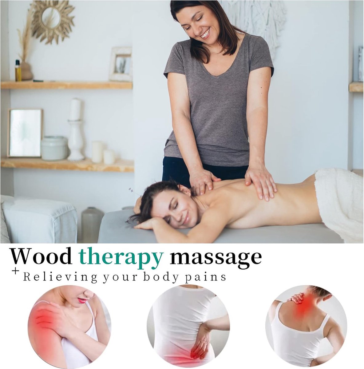 Massage - Massage Device - Massage Stick - Brown - Anti Cellulite Massage Roller Tool - Full Body Massager - Relieve Fatigue - Image 3