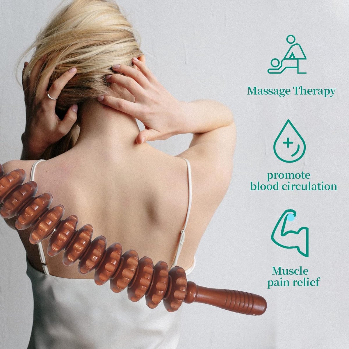 Massage - Massage Device - Massage Stick - Brown - Anti Cellulite Massage Roller Tool - Full Body Massager - Relieve Fatigue - Image 4