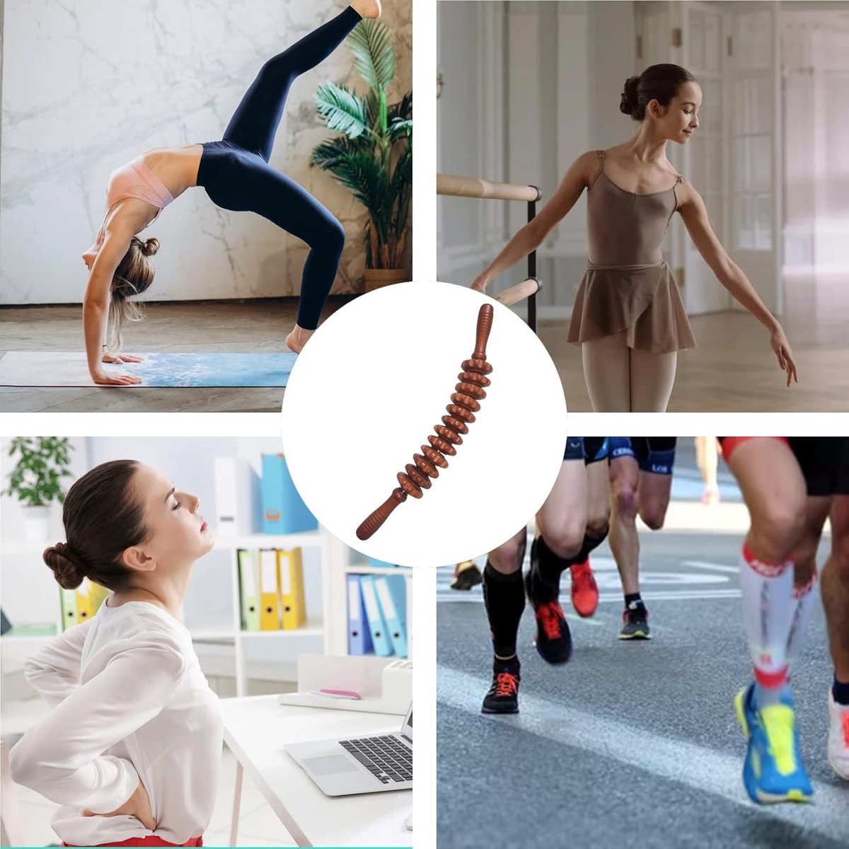 Massage - Massage Device - Massage Stick - Brown - Anti Cellulite Massage Roller Tool - Full Body Massager - Relieve Fatigue - Image 6