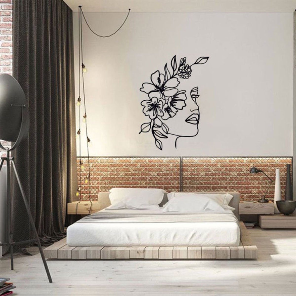 Wall decoration - Wall decoration - Garden decoration - Home accessories - 30*40.4 cm - Living room decoration - black - Line art - wall decoration - metal - Image 2