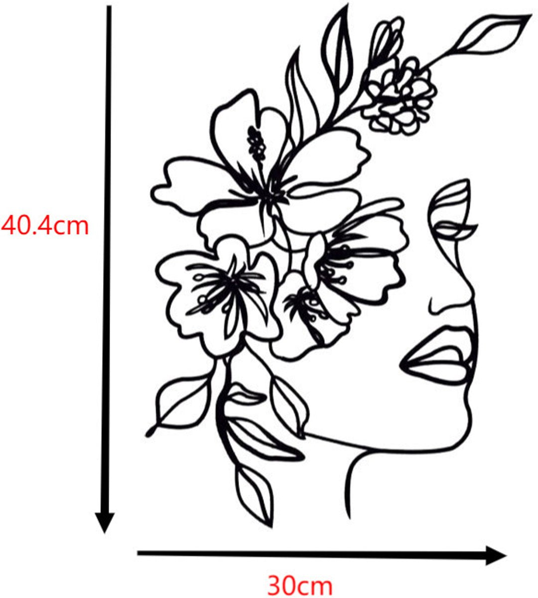 Wall decoration - Wall decoration - Garden decoration - Home accessories - 30*40.4 cm - Living room decoration - black - Line art - wall decoration - metal - Image 3