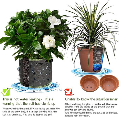 5 pieces - Plant growing bag - Grow bag - 5 Gallon - Grow pot - Plant bag - Sustainable - Reusable - Plant basket - Flowers - 25x30 CM - Black - non-woven fabric - Image 4
