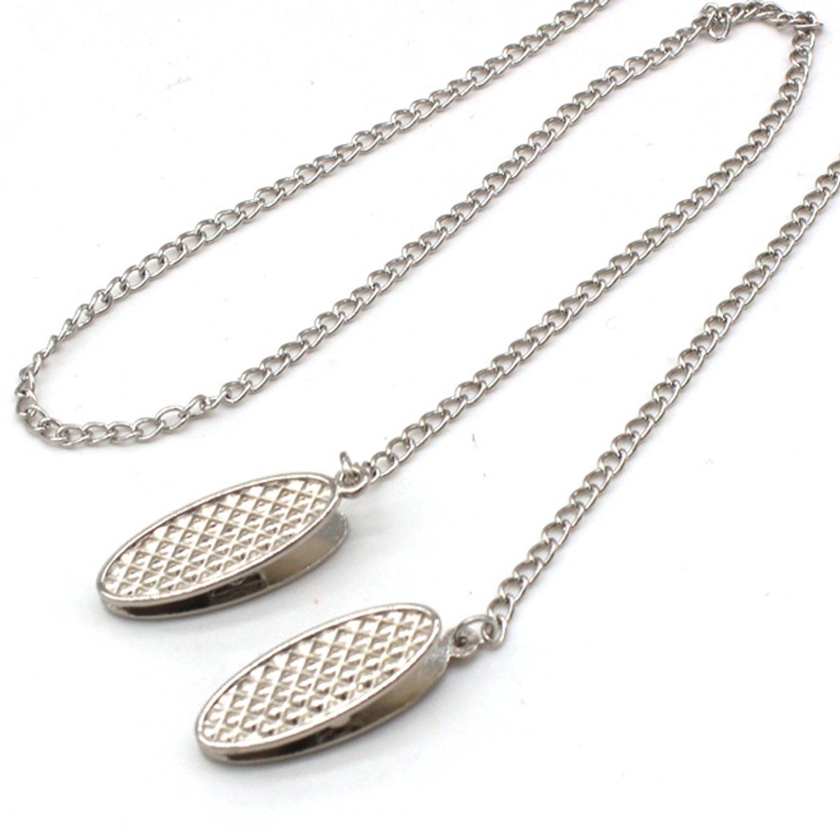 pieces - napkin chain - napkin clips - napkin clips with chain - napkin chain - napkin clips - bib holder adult - napkin clips with cord - 50cm - silver - Metal - Image 2