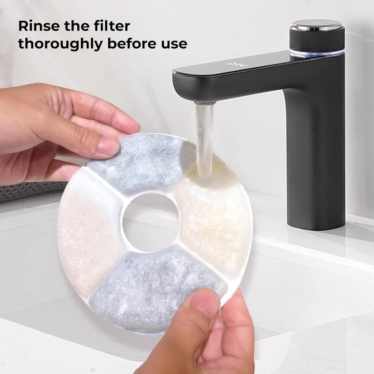 12 Pieces - Drinking Fountain Filters Refills - Water Fountain Filters - Drinking Fountain Filters - Replacement Filter Cat Fountain - Drinking Filter - Activated Carbon Filter - Round - Filter Replacement Filter - White - 12.5*3.5cm - Refills - Image 2