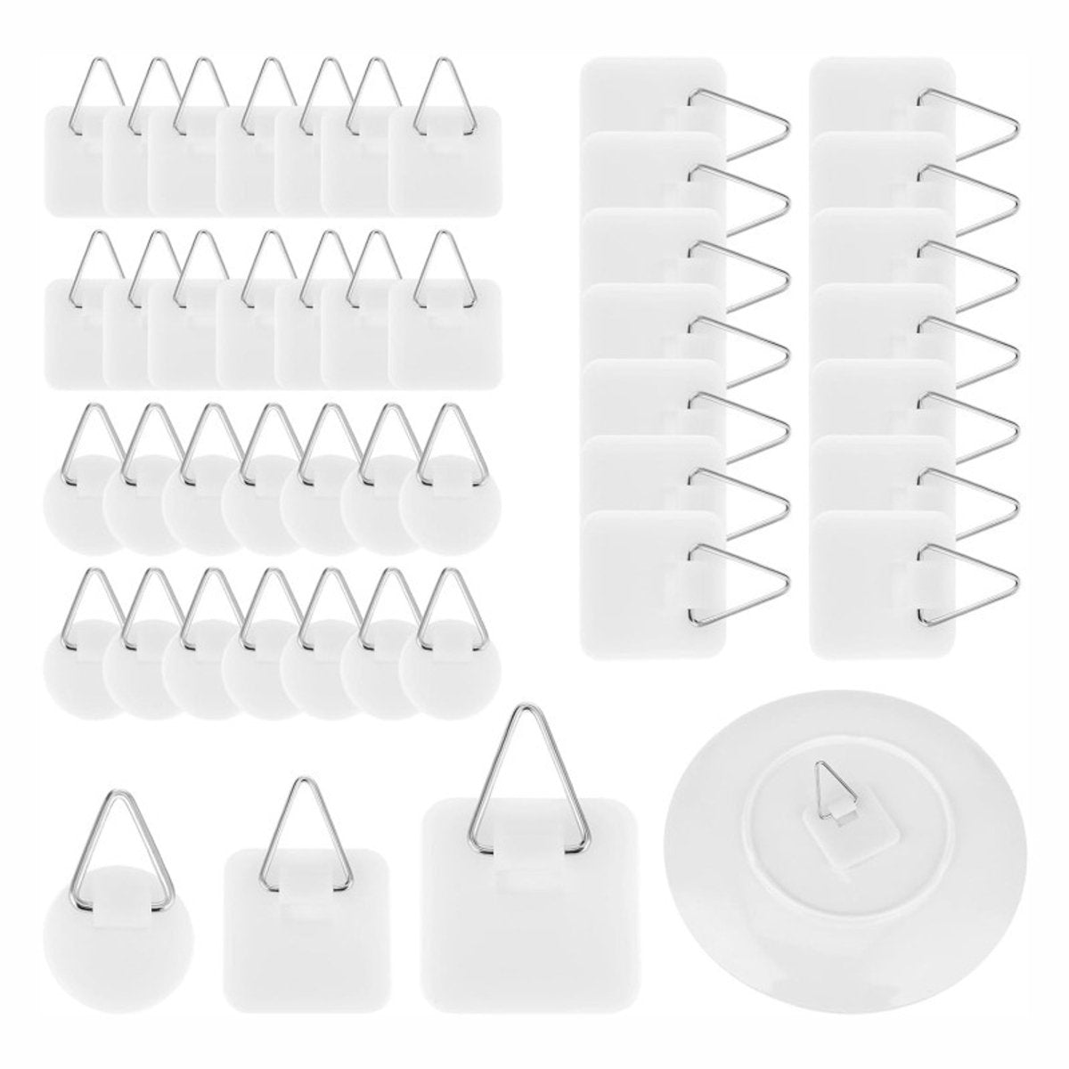 Self-adhesive hooks - Set of 45 - 3 sizes - 5 kg Load capacity - Adhesive hooks - Wall picture hangers - Picture hangers - Picture hanging hooks - For displaying decorative pictures and wall art - White - Image 5
