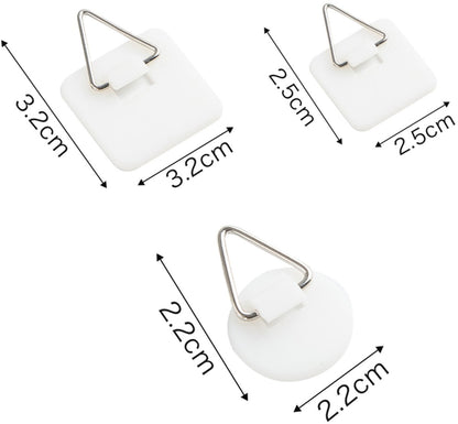 Self-adhesive hooks - Set of 45 - 3 sizes - 5 kg Load capacity - Adhesive hooks - Wall picture hangers - Picture hangers - Picture hanging hooks - For displaying decorative pictures and wall art - White - Image 6