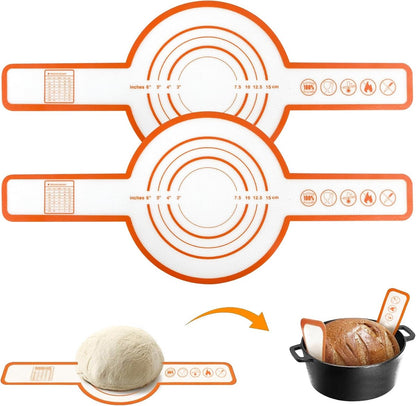2 Pieces Oven Baking Mat - Bread Sling - Multifunctional - Silicone - Sling Baking Mat with Long Handle - Bread Baking Mat - Reusable Oven Liner with Long Handles - Suitable for air fryer, oven and microwave - 52.5×21.5×0.04cm - Image 6