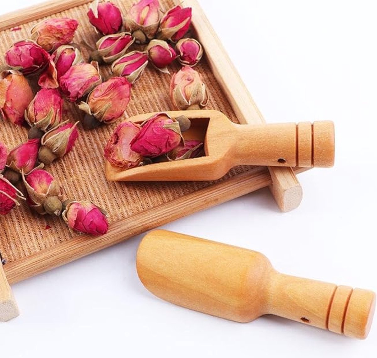 10 Pieces - Mini Wooden Spoons - Sustainable Kitchen Accessory - Wooden Scoops - Measuring Spoon - Spoons for Herbs and Tea - Spoons for Kitchen, Cooking, Herbs, Coffee, Tea, Sugar, Salt - 7.6*2.3cm - Wood - Image 3