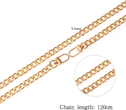 Pieces - Metal Chain - Chain - Bag Strap Chain - Bag Strap - Shoulder Strap - Handbag Strap - Bag Belt - Gold-colored, silver, black - 120cm*9.5mm - Metal - Image 2