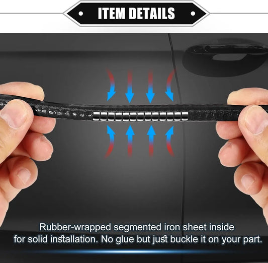 Car Bumper Door Strips Protectors - Bumper Strips for Car - Car Door Protectors - Bumper Strips - Protect your car door from scratches and bumps - black - 5M - rubber seal - Image 2