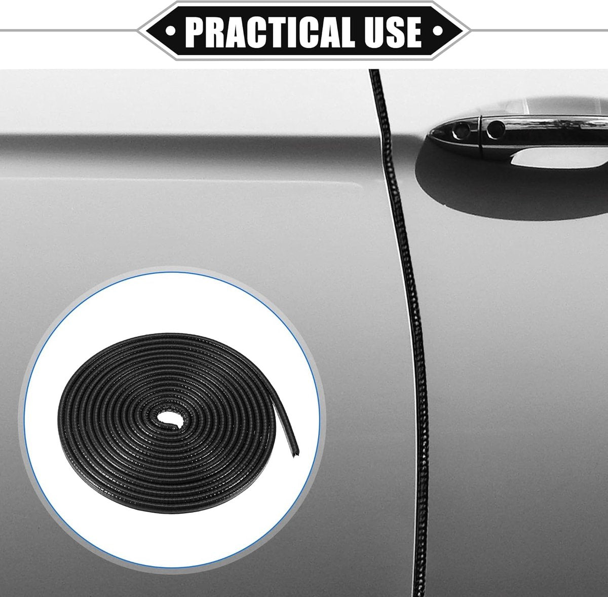 Car Bumper Door Strips Protectors - Bumper Strips for Car - Car Door Protectors - Bumper Strips - Protect your car door from scratches and bumps - black - 5M - rubber seal - Image 4