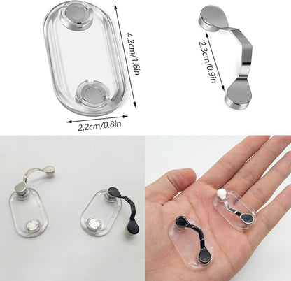 Magnetic glasses clip - 3 pieces - Silver - Glasses cord - ID card holder - Metal - Can be attached to clothing - Glasses holder - for glasses, ballpoint pen, badge and accessories - Clip Shirt - Breast pocket - Nurse Accessories - Image 4