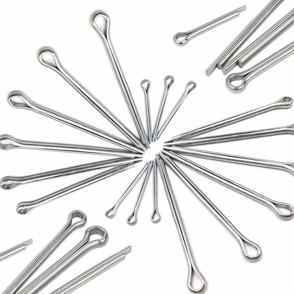 Split pins - 150 pieces - 15 different sizes - stainless steel - silver - for small mechanic repairs - Image 2