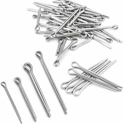 Split pins - 150 pieces - 15 different sizes - stainless steel - silver - for small mechanic repairs - Image 5