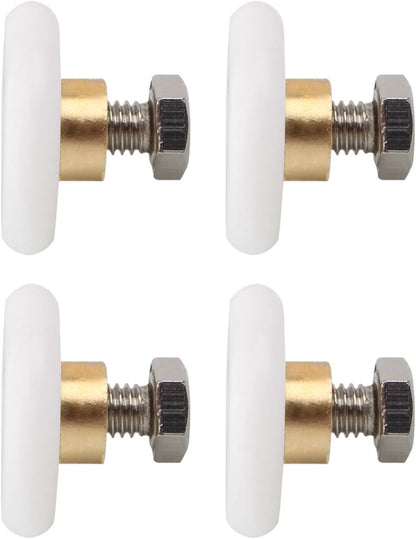4 pieces - Shower door caster - Shower door wheels - Shower wheels - Sliding door wheels - Shower cabin wheels - diameter 19mm - Replacement parts for bathroom - nylon